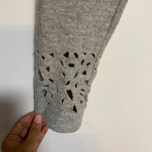 525 America Wool Laser Cut Full Zip Gray Women's Cardigan Sweater Jacket Size M - Picture 6 of 12